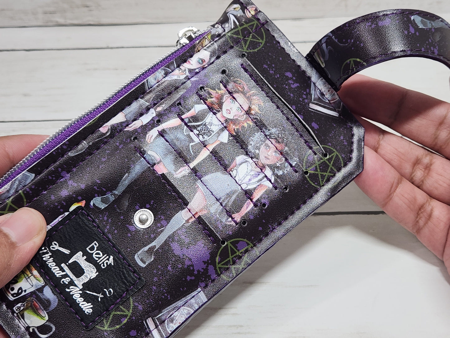 Witch slim wallet, Handmade gothic card wallet, weirdos Purse pal, Occult minimalist wallet, Halloween, Goth, Witchy, Spooky