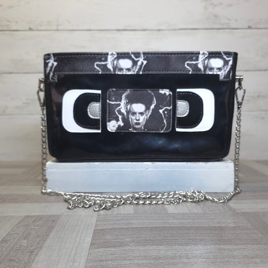 Bride vhs tape crossbody bag, handmade halloween purse