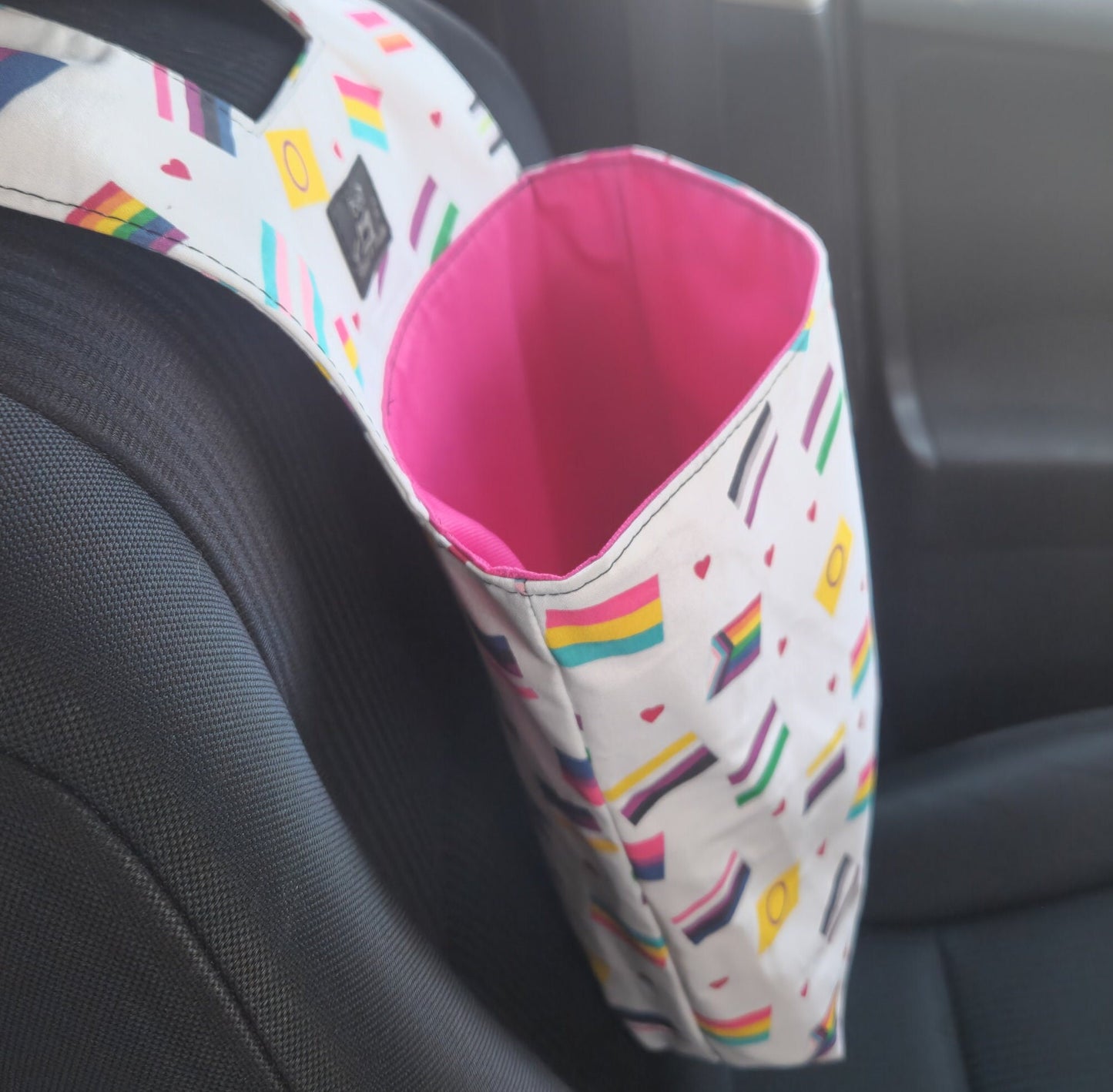 Pride flag car trash can, Handmade car trash can, Pride flags, reusable trash can, Car accessories, LGBTQIA, Car organizer