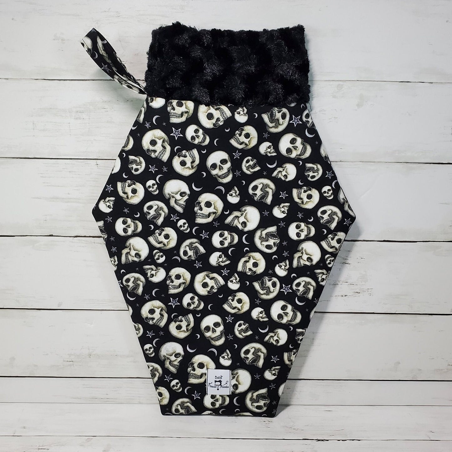 Coffin stockings, Gothic christmas stocking, Goth christmas decor, Skulls, Gothic, Macabre, Spooky Christmas decor, Skull and roses
