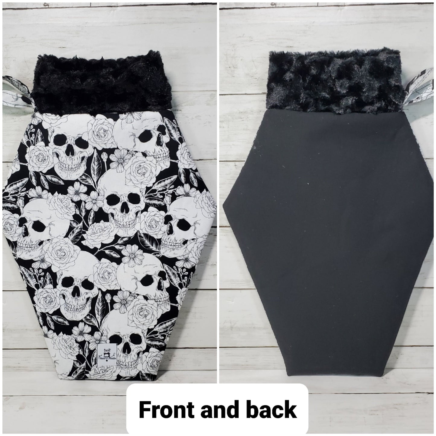 Coffin stockings, Gothic christmas stocking, Goth christmas decor, Skulls, Gothic, Macabre, Spooky Christmas decor, Skull and roses