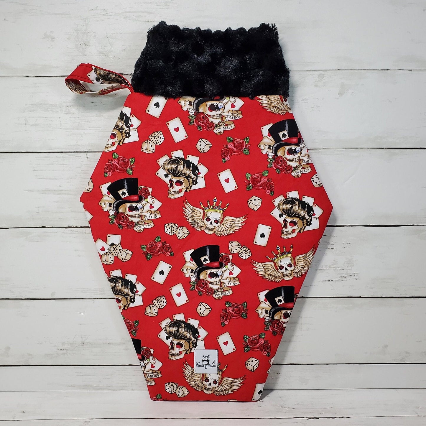 Coffin stockings, Gothic christmas stocking, Goth christmas decor, Skulls, Gothic, Macabre, Spooky Christmas decor, Skull and roses
