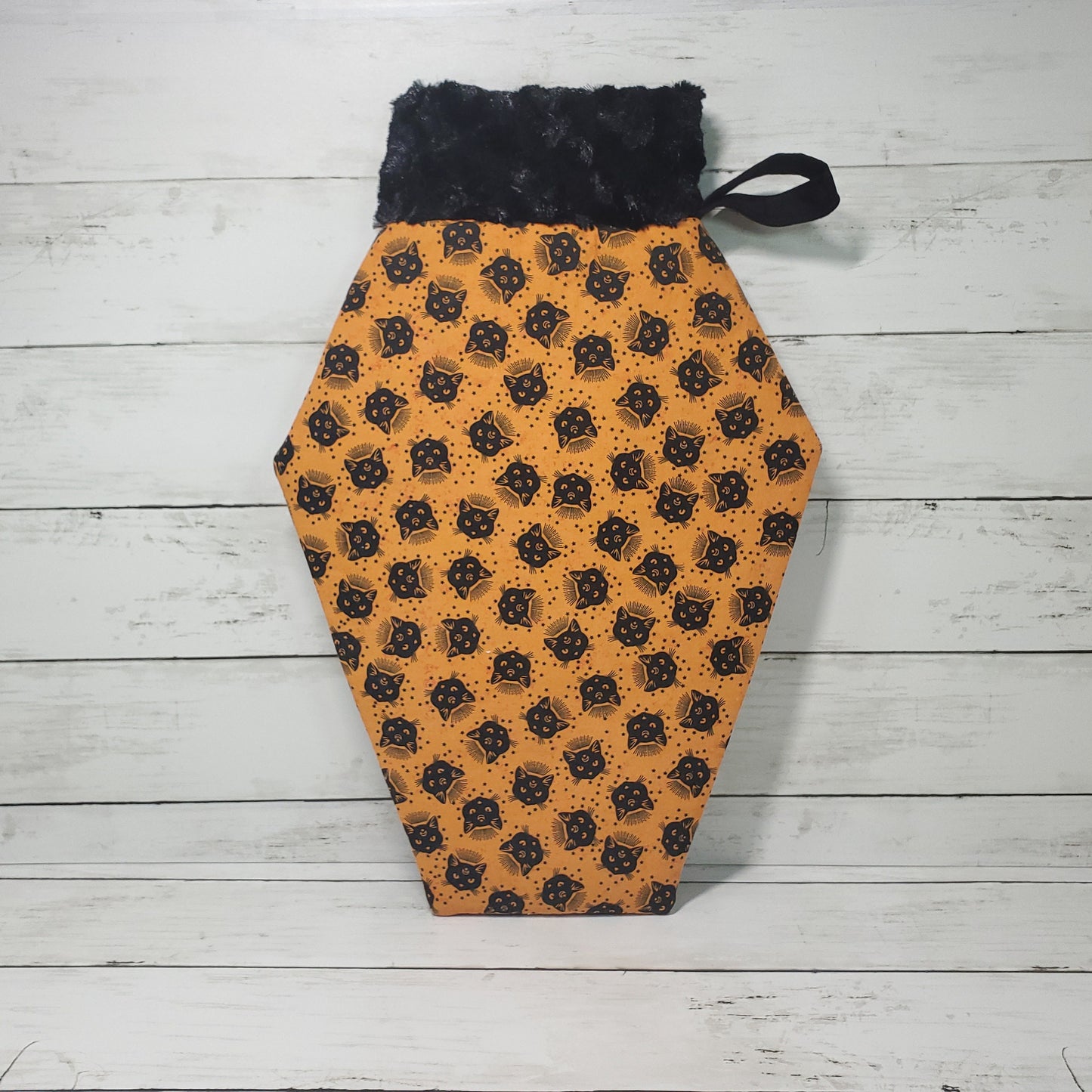 Coffin stockings, Gothic christmas stocking, Goth christmas decor, Spooky christmas decor, Skulls, Occult, Blackcats, Spiderwebs, Handmade