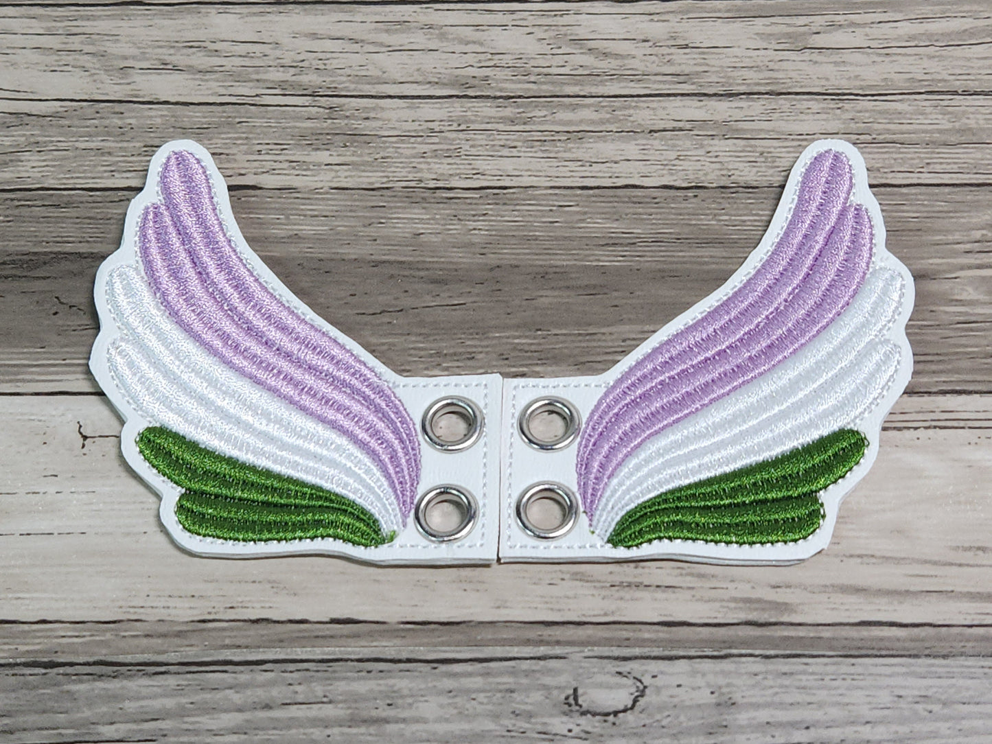 Shoe charms, Rainbow shoe wings, Pride, LGBTQIA, Shoe accessories, Embroidery, In the hoop, Handmade, Boot charms, Boot Accessories