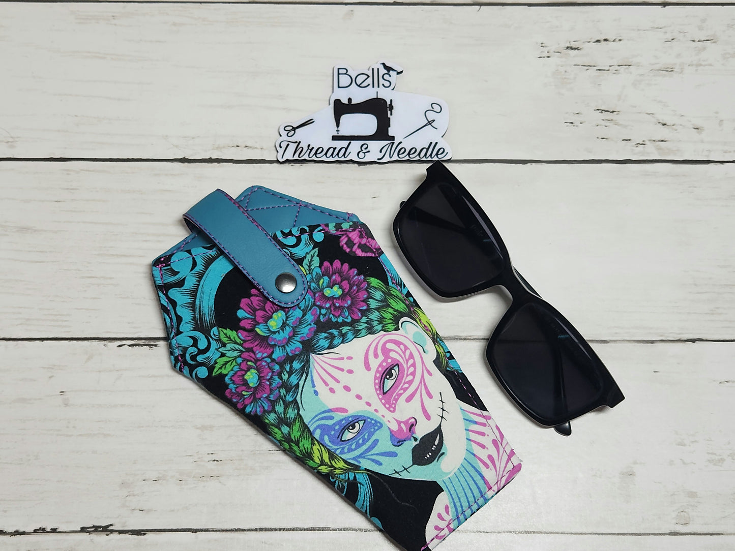 Shade slayer, Coffin-shaped sunglass case, Gothic accessories, Soft eyeglass cases, Handmade fabric case, Spooky, Glow in the dark, Skulls