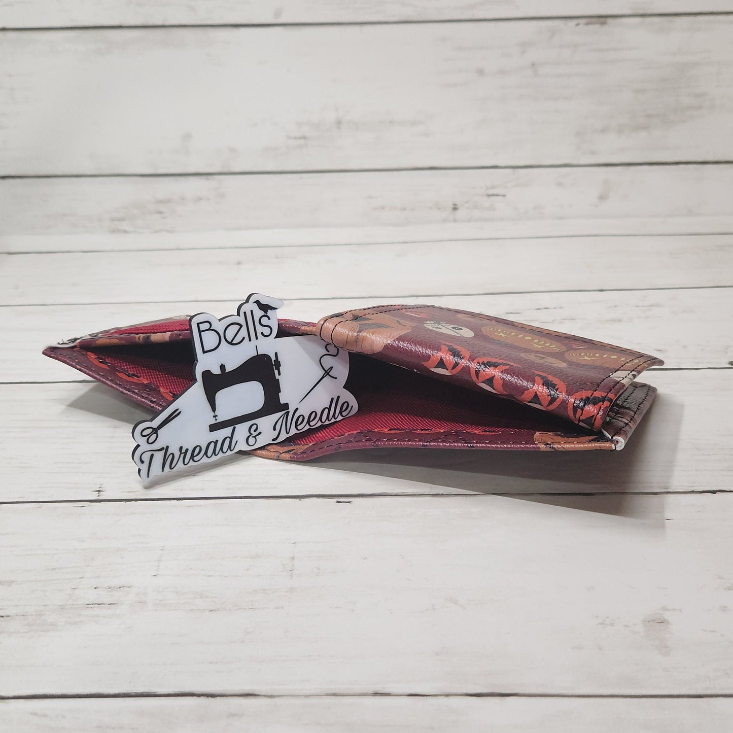 Gothic bi-fold wallets, Horror-themed wallets, Handmade one-of-a-kind wallets, Pumpkin kid, Slasher movie, Vampires, Spooky, Macabre