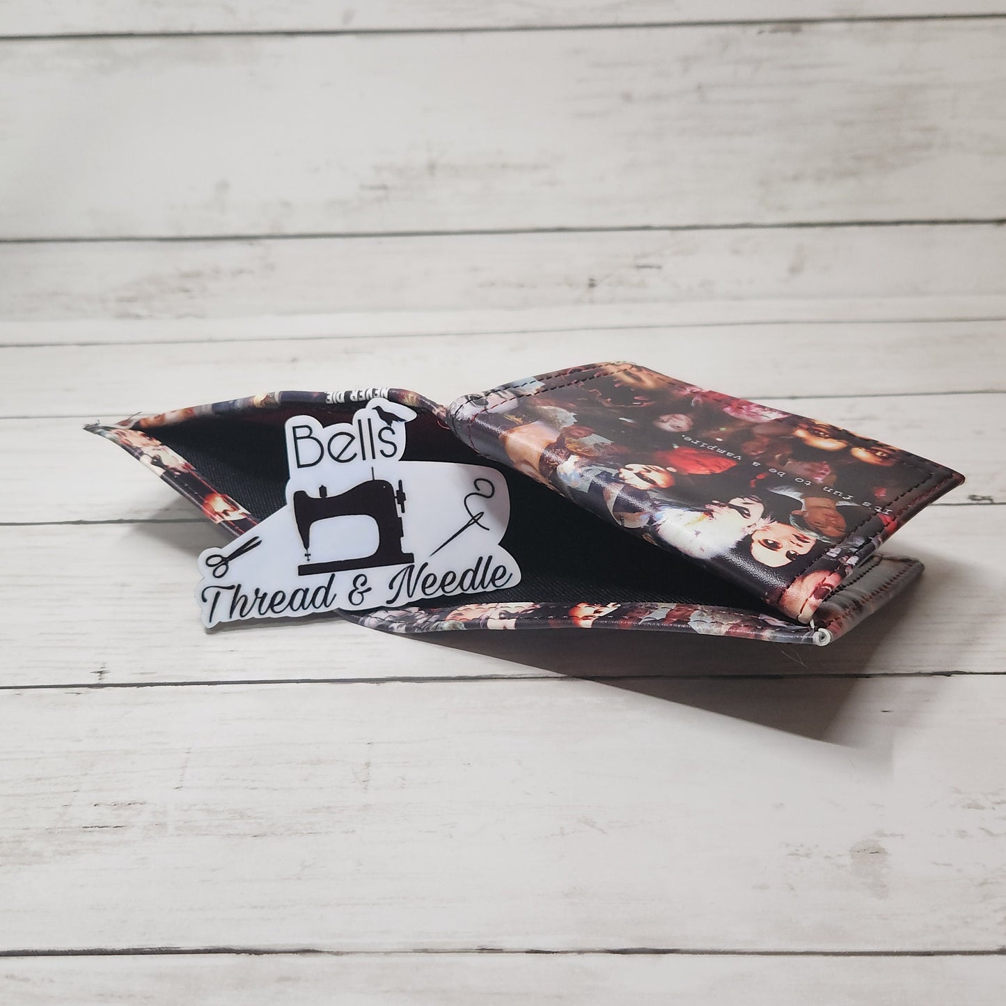 Gothic bi-fold wallets, Horror-themed wallets, Handmade one-of-a-kind wallets, Pumpkin kid, Slasher movie, Vampires, Spooky, Macabre