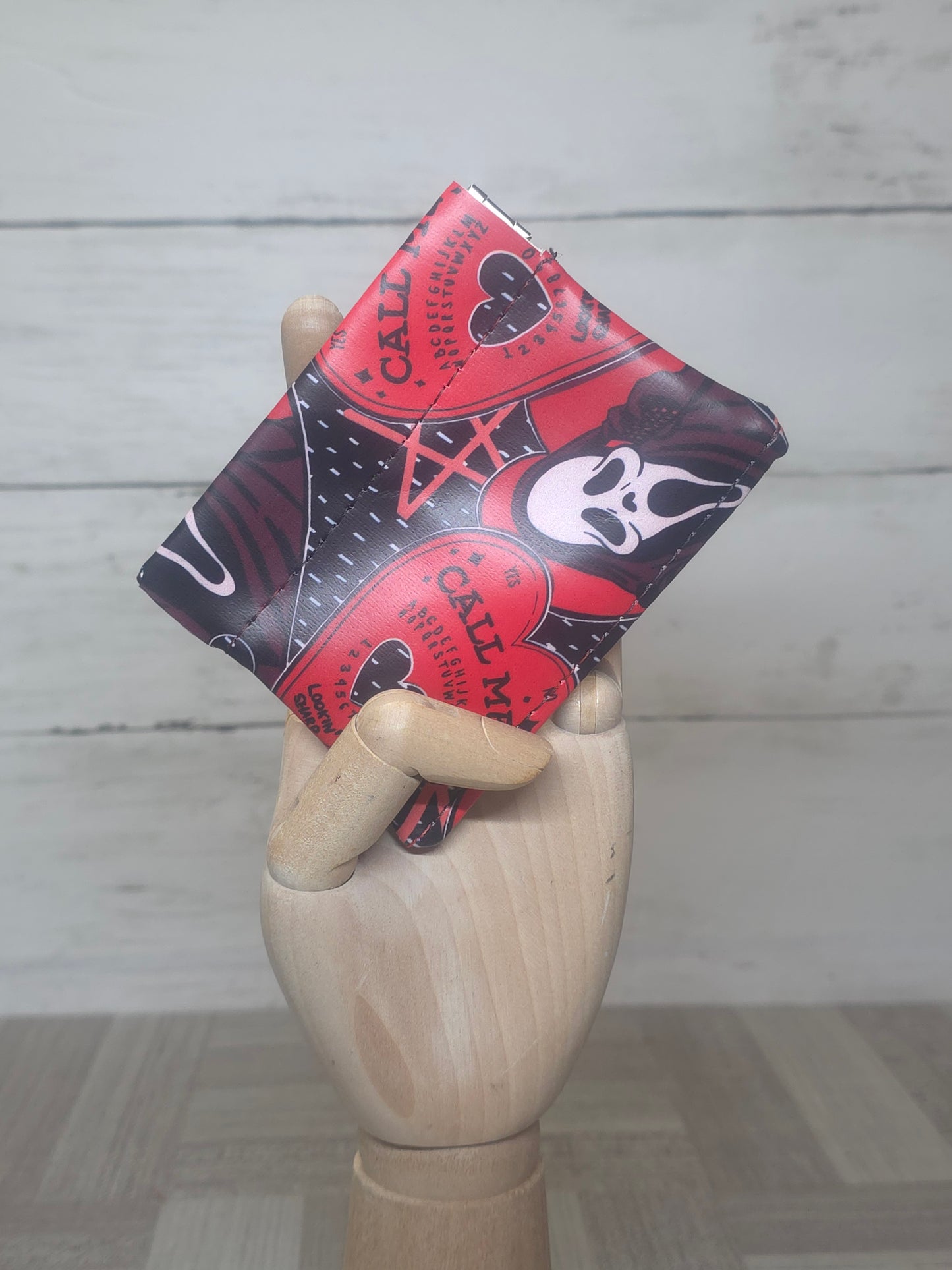 Handmade gothic coin pouches, Spooky Halloween flex frame purse, one-of-a-kind gift