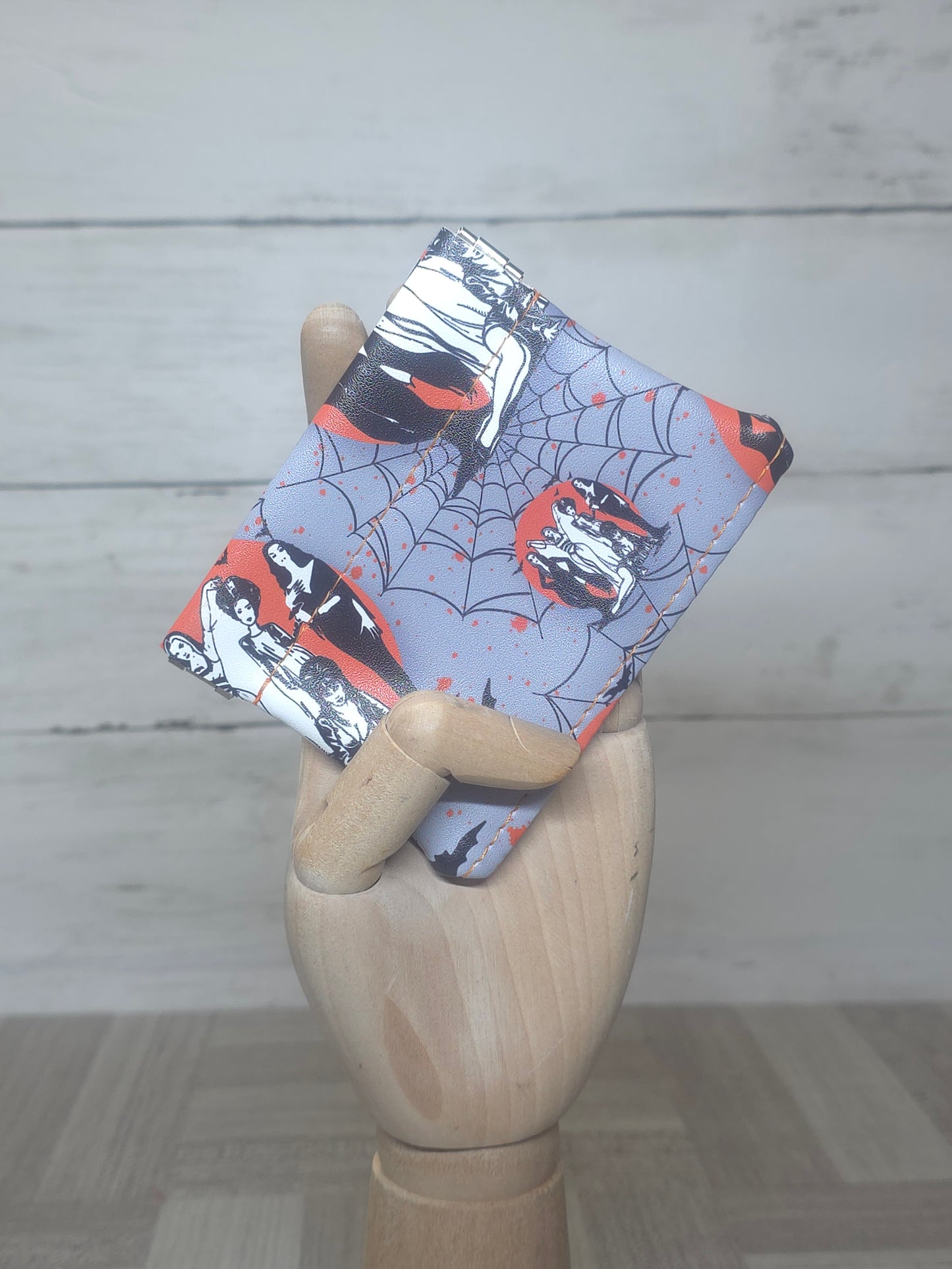 Handmade gothic coin pouches, Spooky Halloween flex frame purse, one-of-a-kind gift