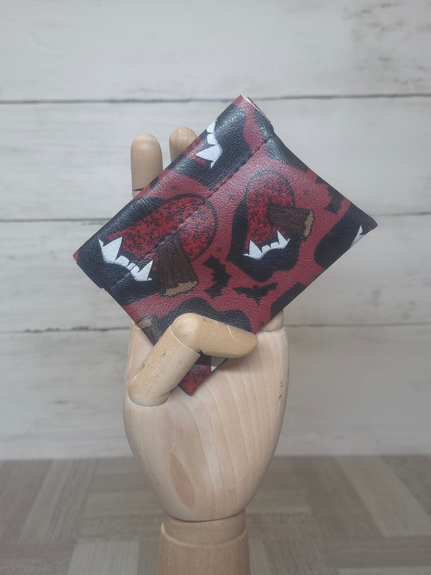 Handmade gothic coin pouches, Spooky Halloween flex frame purse, one-of-a-kind gift